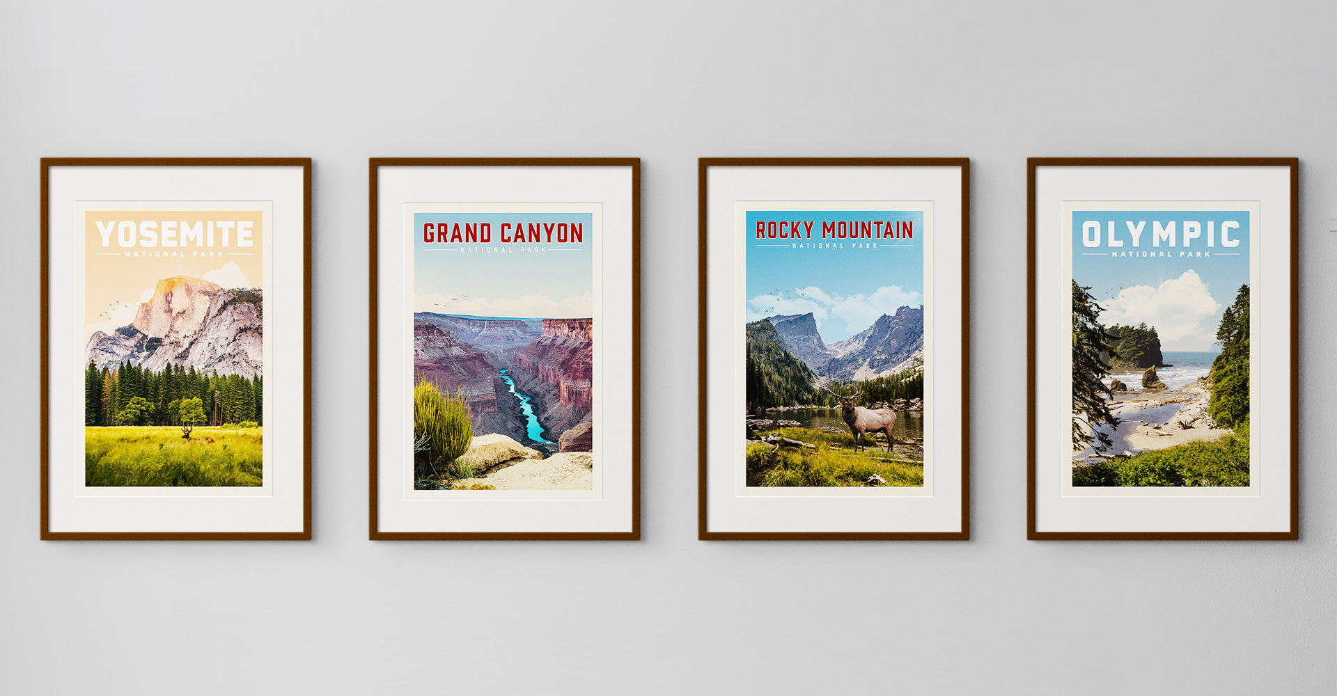 National Parks of Montana - 2 Poster Set with - Glacier National Park & Yellowstone National Park, Signed by outlets the Artist.