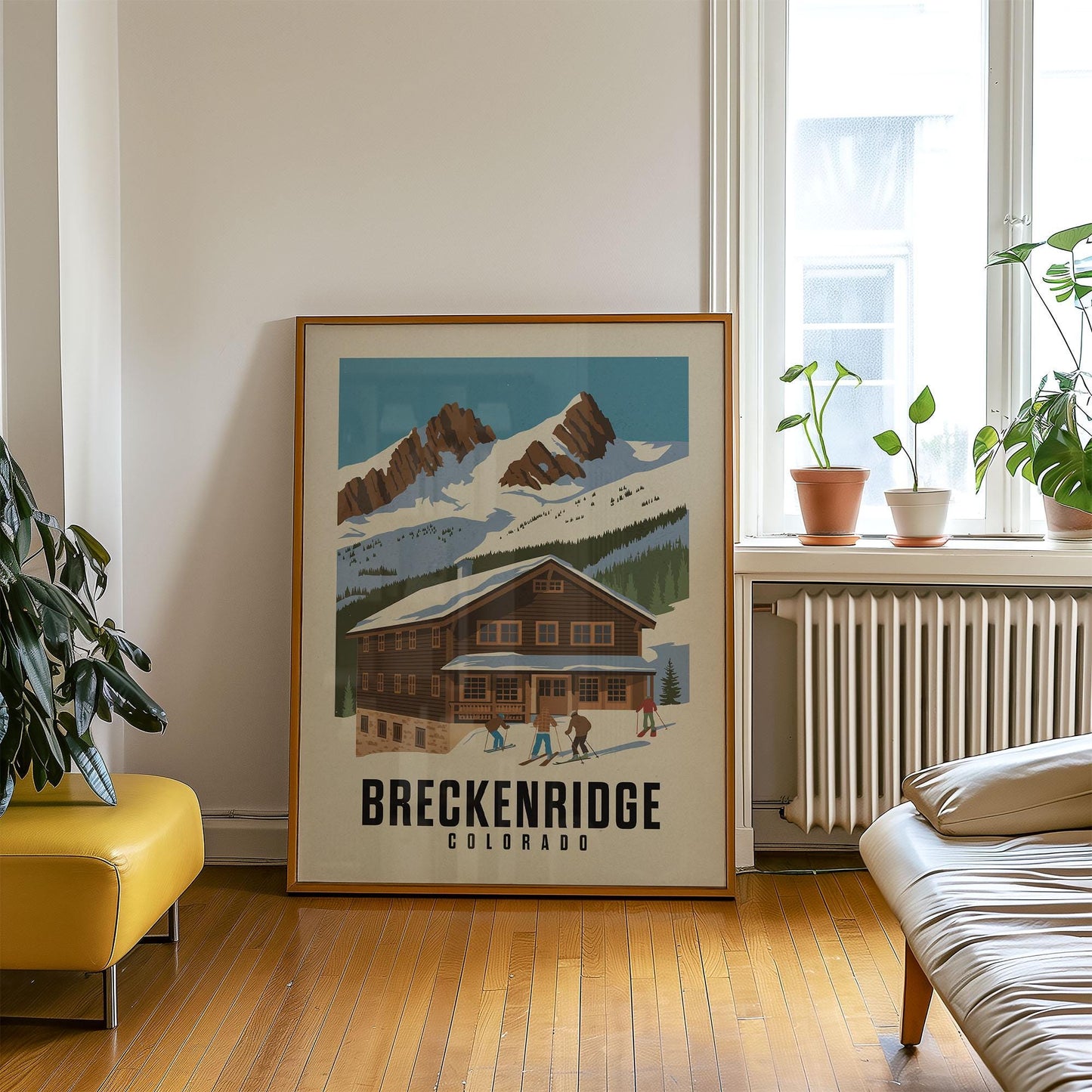 a picture of a ski lodge in the mountains