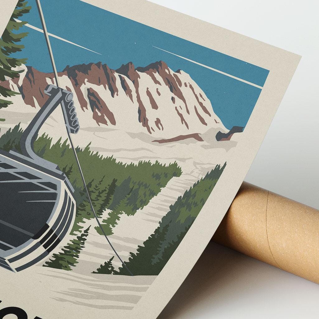 a picture of a ski lift in the mountains