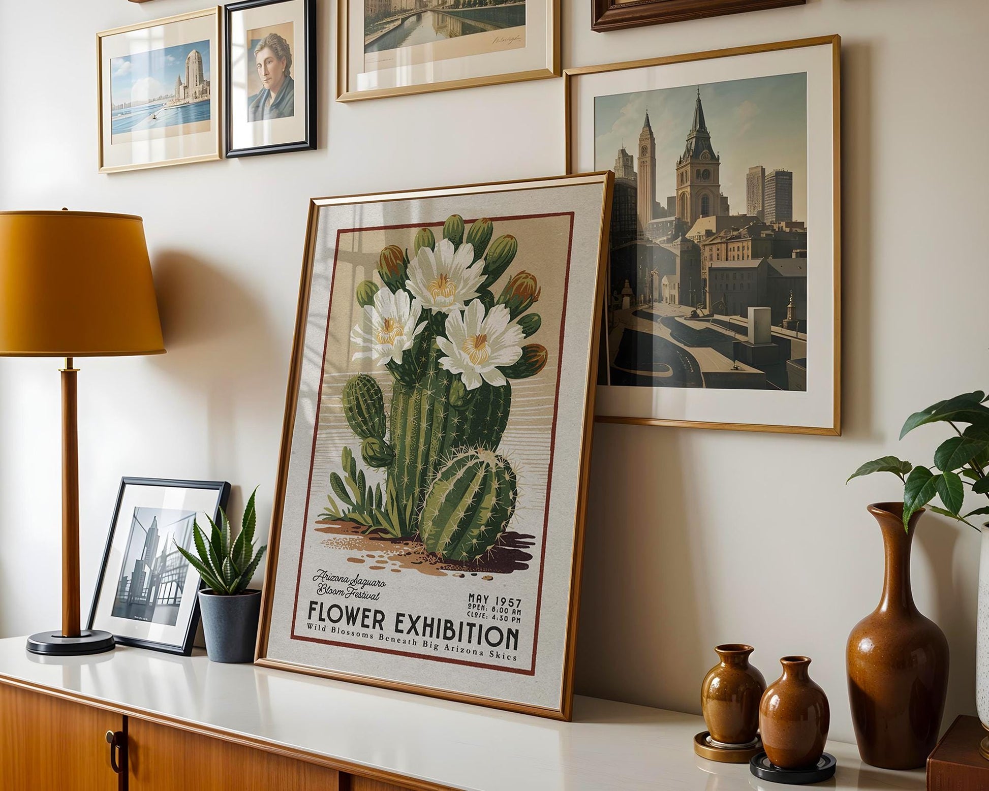 a picture of a flower exhibition hanging on a wall