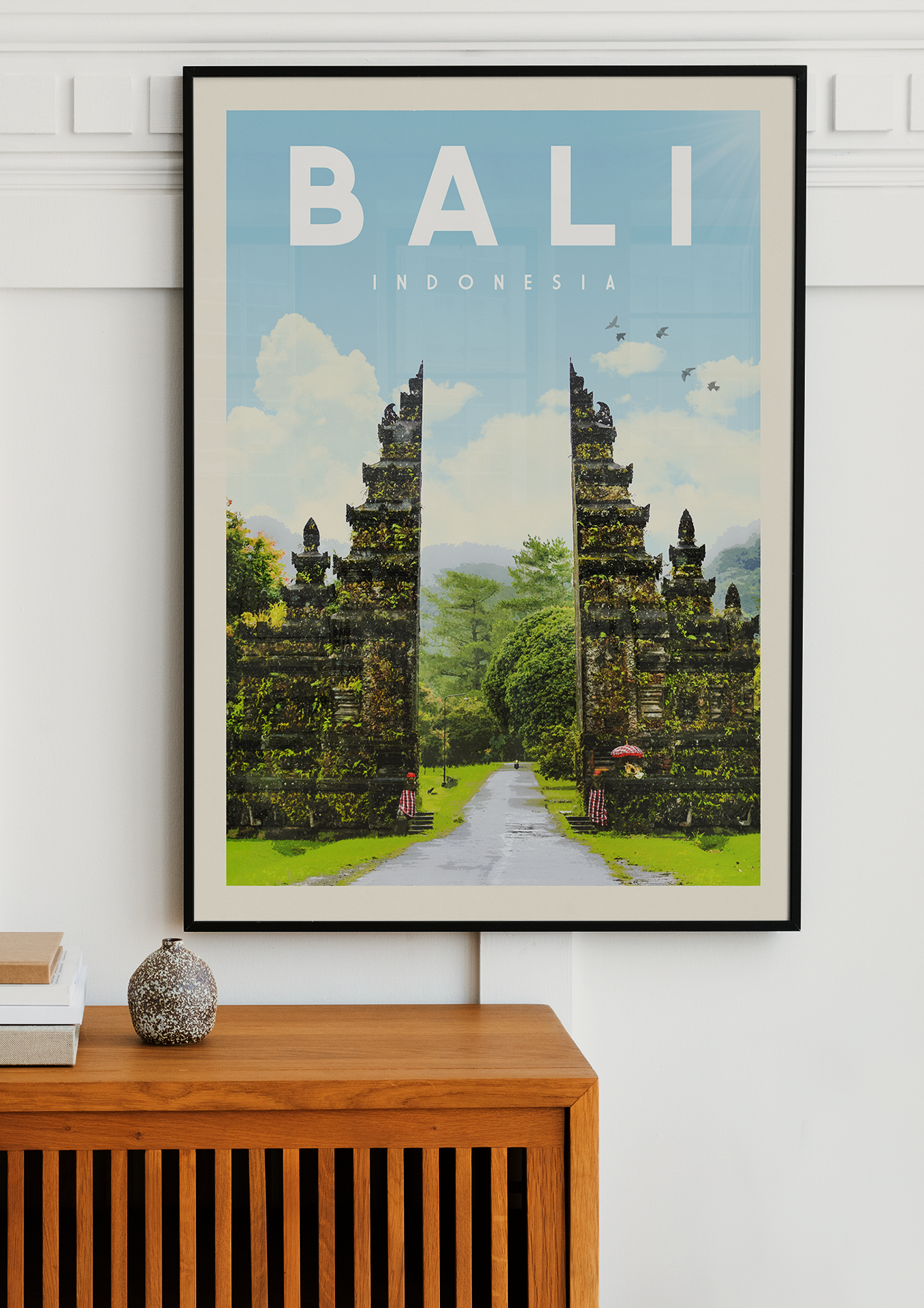 Bali, Indonesia - Vintage Travel Print