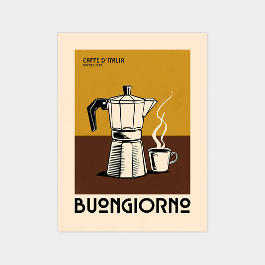 Italian Coffee Maker - Vintage Coffee Poster