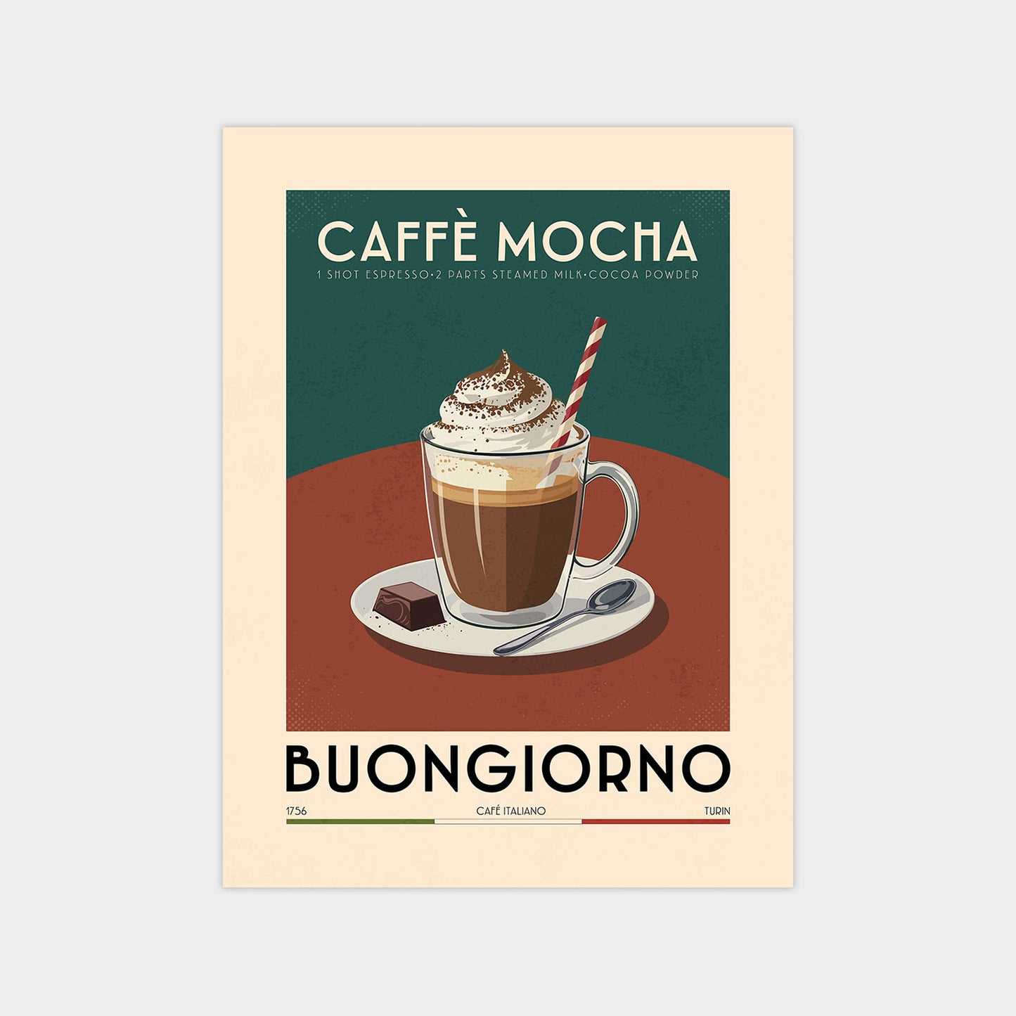 Caffe Mocha - Vintage Coffee Poster