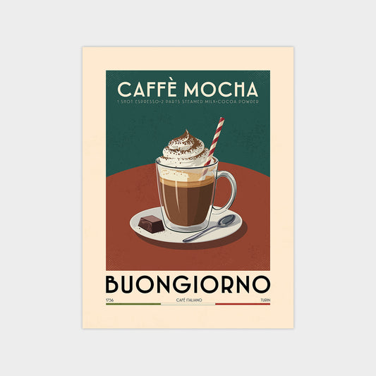 Caffe Mocha - Vintage Coffee Poster