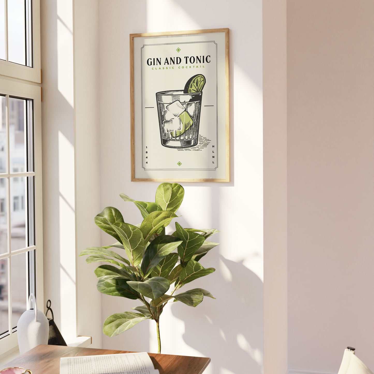 Gin and Tonic - Minimalist Cocktail Bar Art