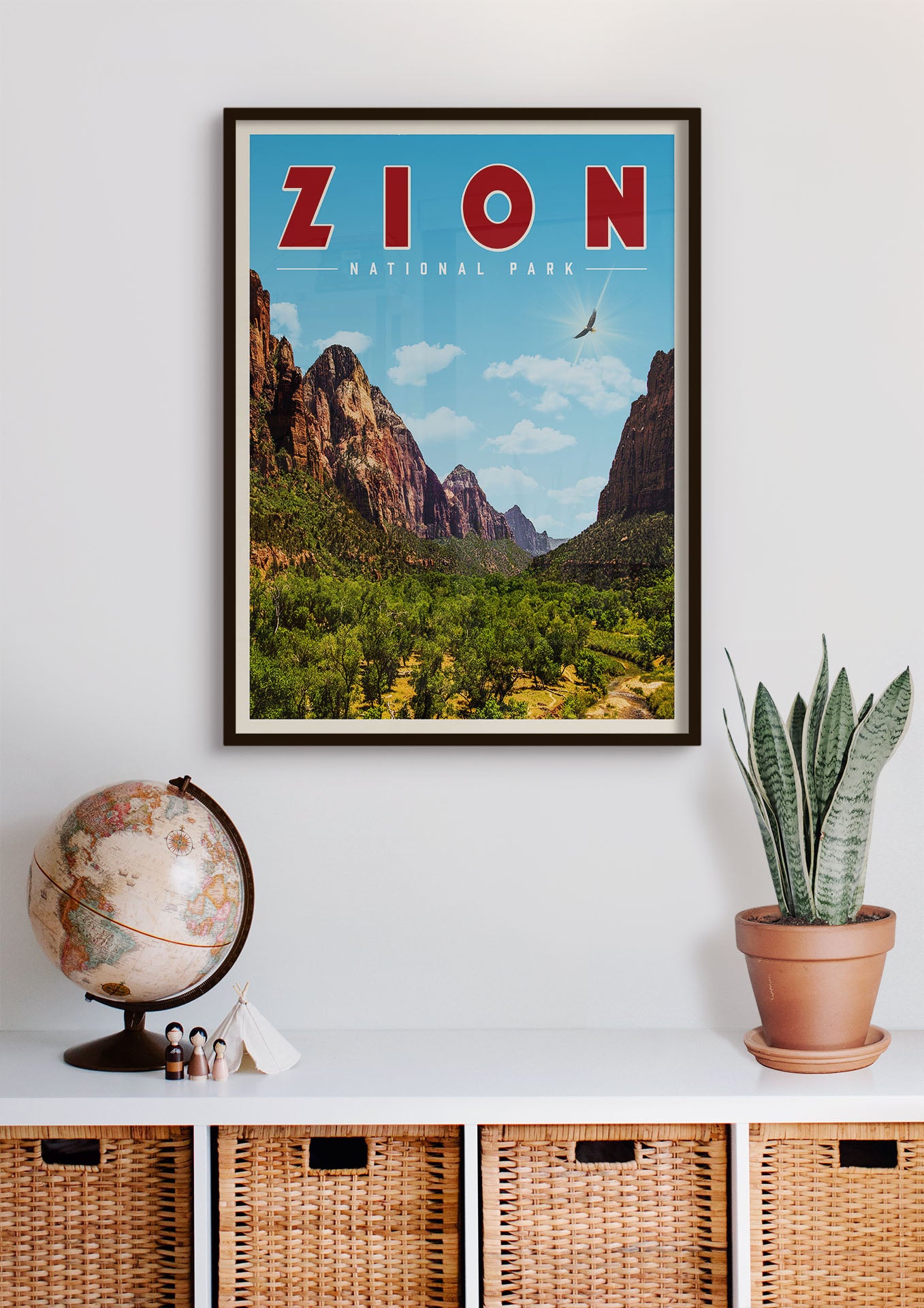 Zion Vintage National Park Poster