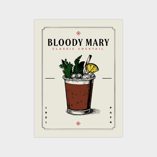 Bloody Mary - Minimalist Cocktail Poster
