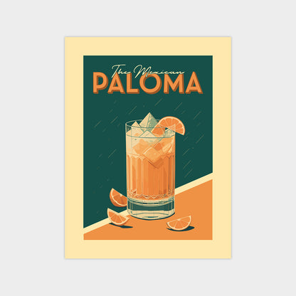 Paloma - Vintage Cocktail Poster