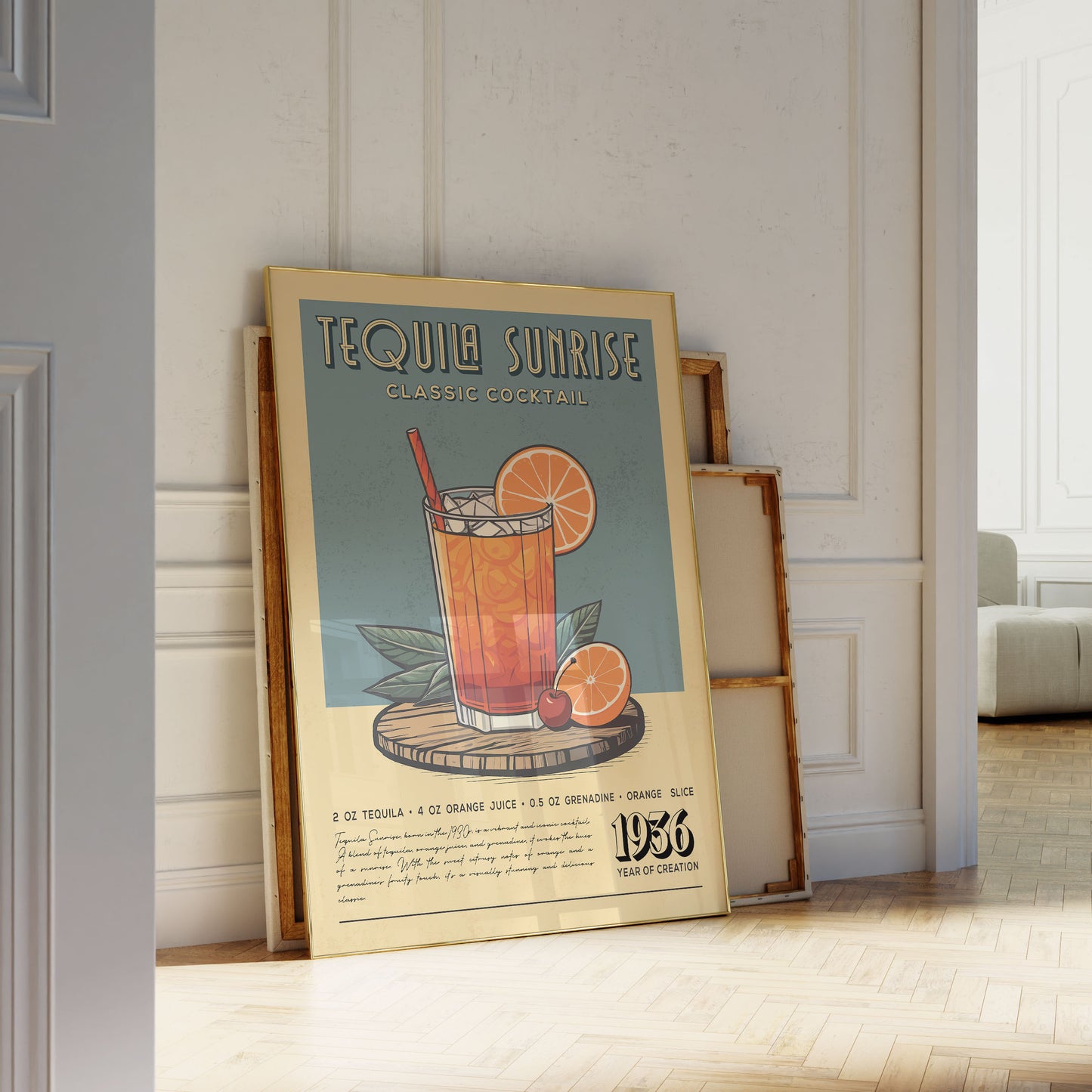 Tequila Sunrise - Classic Cocktail Bar Art