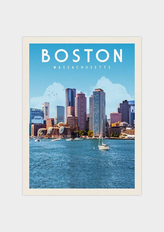 Boston, Massachusetts Vintage Wall Art Travel Poster | Vintaprints
