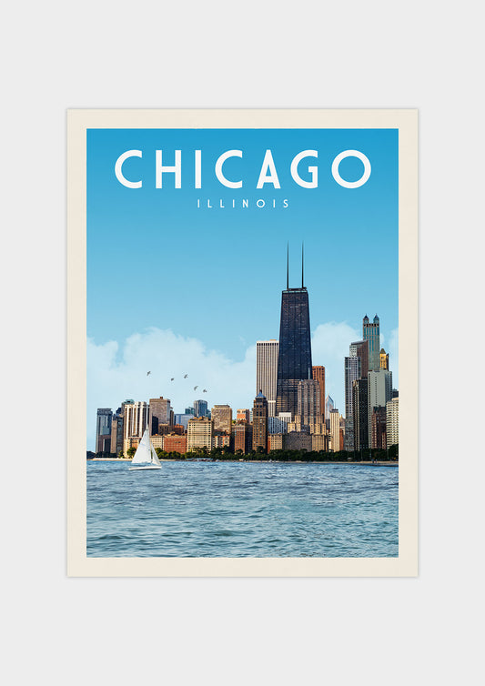 Chicago, Illinois Vintage Wall Art Travel Poster | Vintaprints