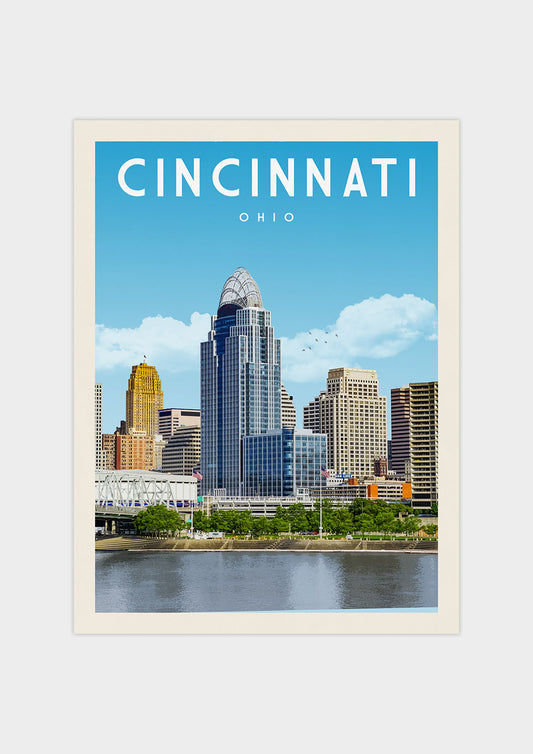 Cincinnati, Ohio Vintage Wall Art Travel Poster | Vintaprints