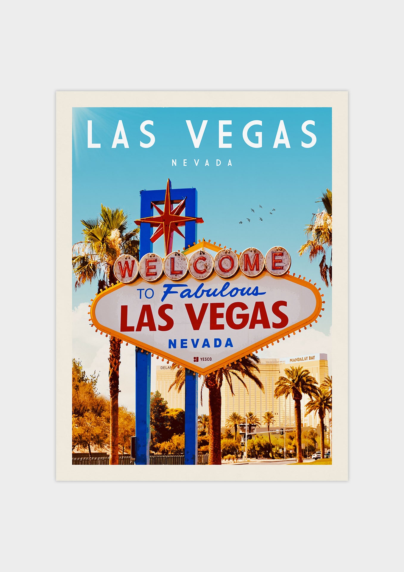  Las Vegas, Nevada, Established Date (Blue) (24x36 Giclee Fine  Art Print, Recycled Wood Frame, Silver): Posters & Prints