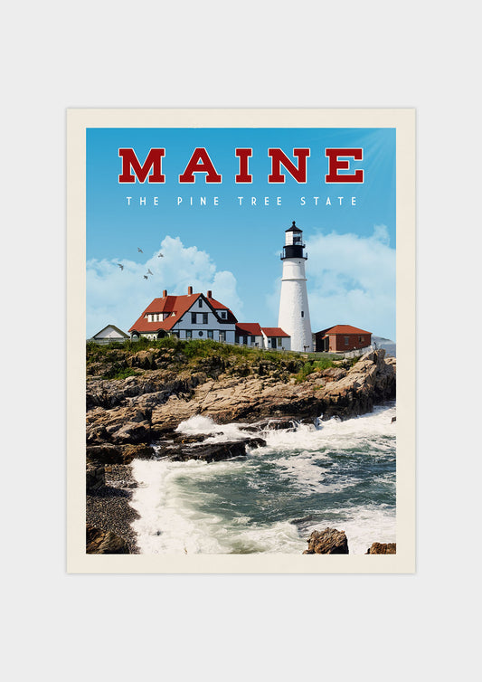 Maine Vintage Wall Art Travel Poster | Vintaprints