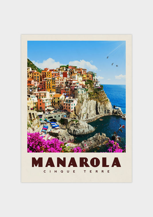 Manarola, Italy - Vintage Travel Print - Vintaprints