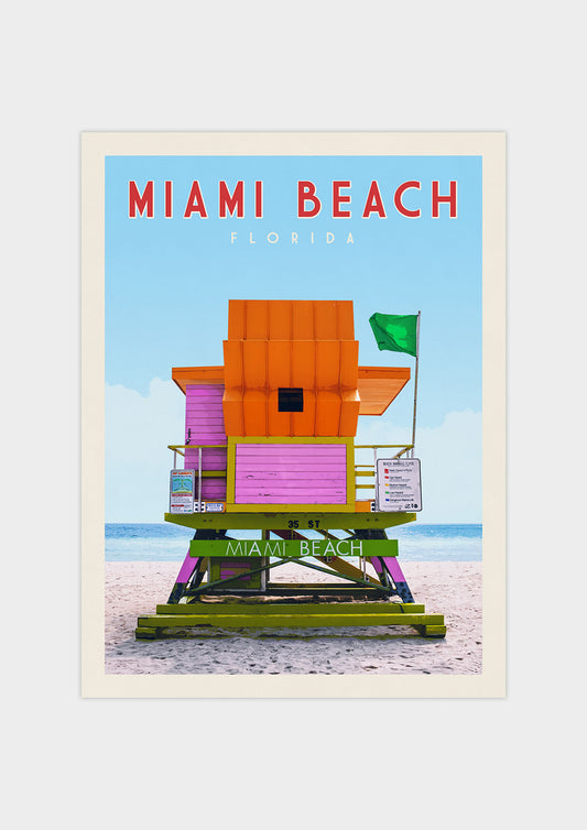 Miami, Florida Vintage Wall Art Travel Poster | Vintaprints
