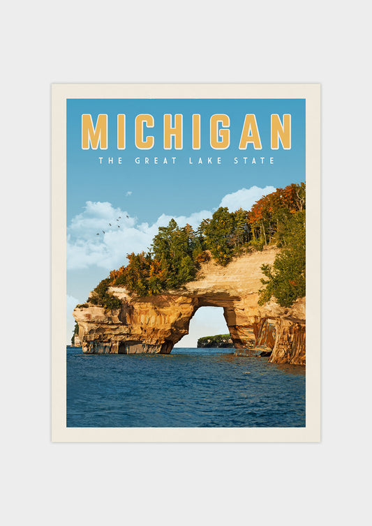 Michigan Vintage Wall Art Travel Poster | Vintaprints
