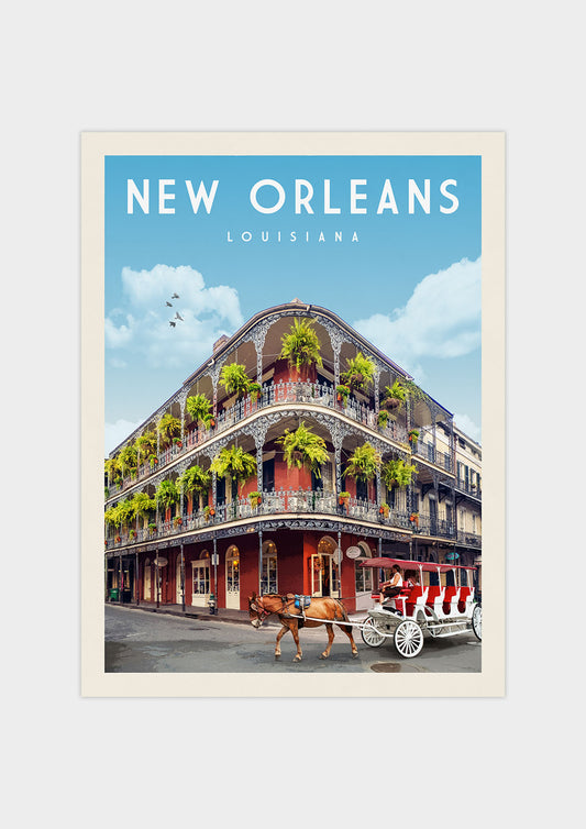 New Orleans, Louisiana Vintage Wall Art Travel Poster | Vintaprints