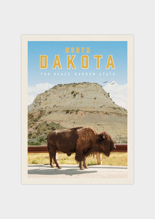 North Dakota Vintage Wall Art Travel Poster | Vintaprints