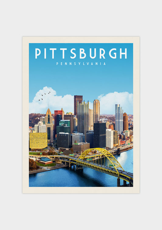 Pittsburgh, Pennsylvania Vintage Wall Art Travel Poster | Vintaprints