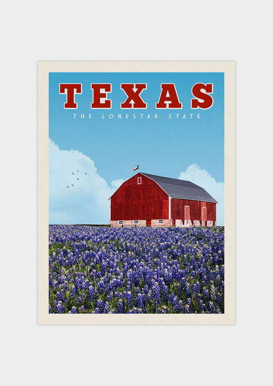 Texas Vintage Wall Art Travel Poster | Vintaprints