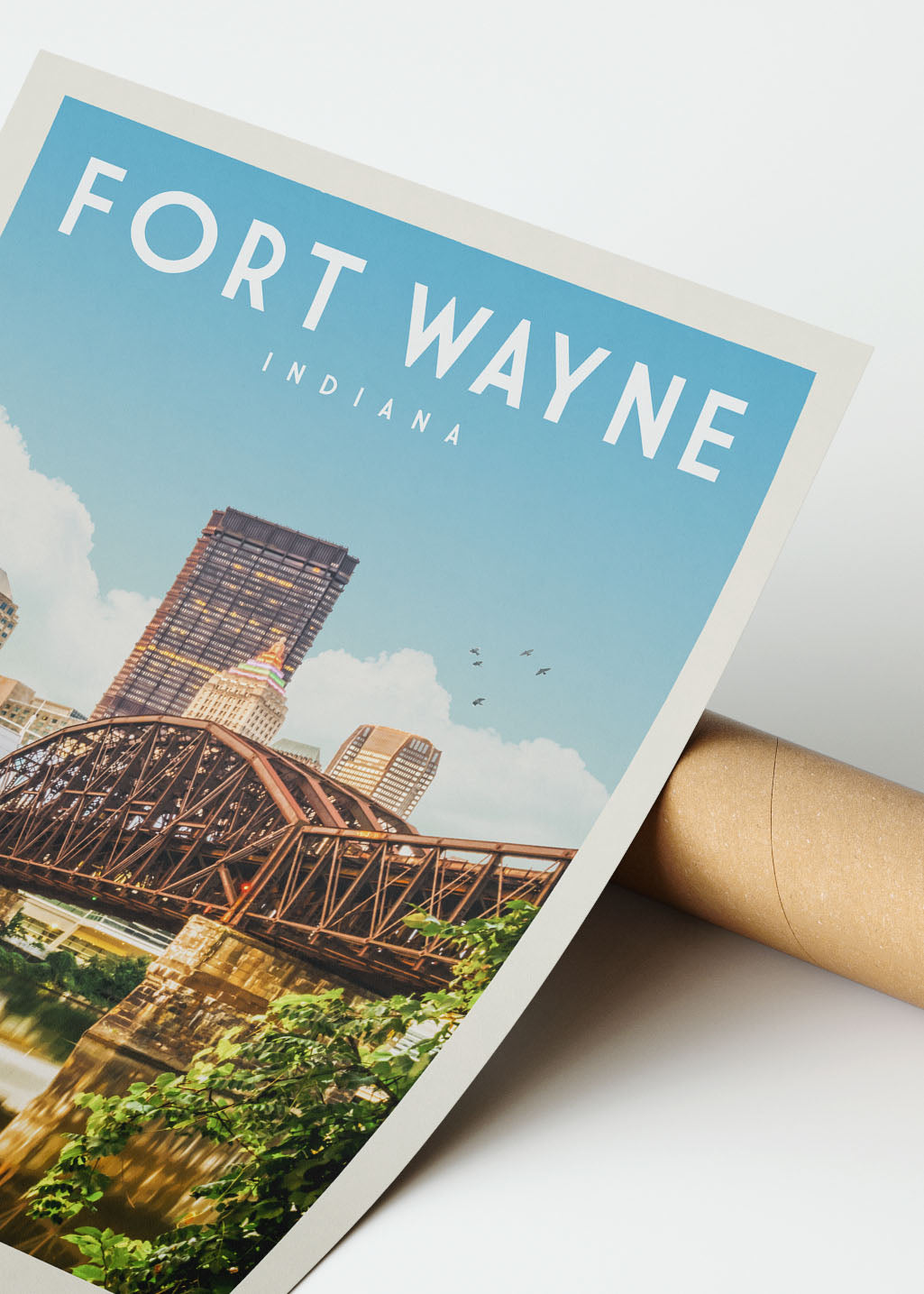 Fort Wayne, Indiana - Vintage Travel Print - Vintaprints