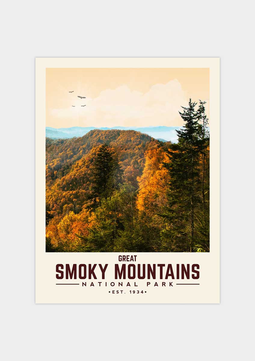 Great Smoky Mountains Minimalist National Park Poster | Vintaprints
