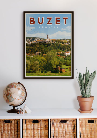 Buzet, Croatia - Vintage Travel Poster
