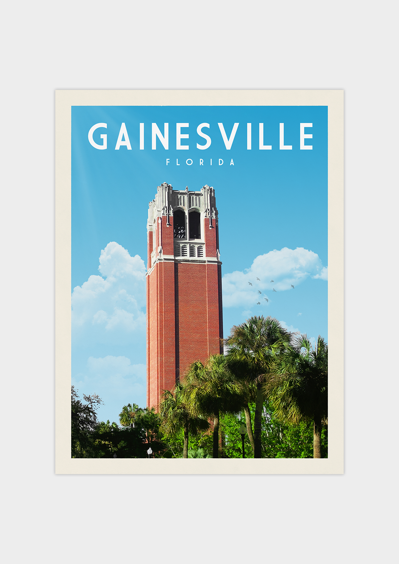 Gainesville, Florida - Vintage Travel Print