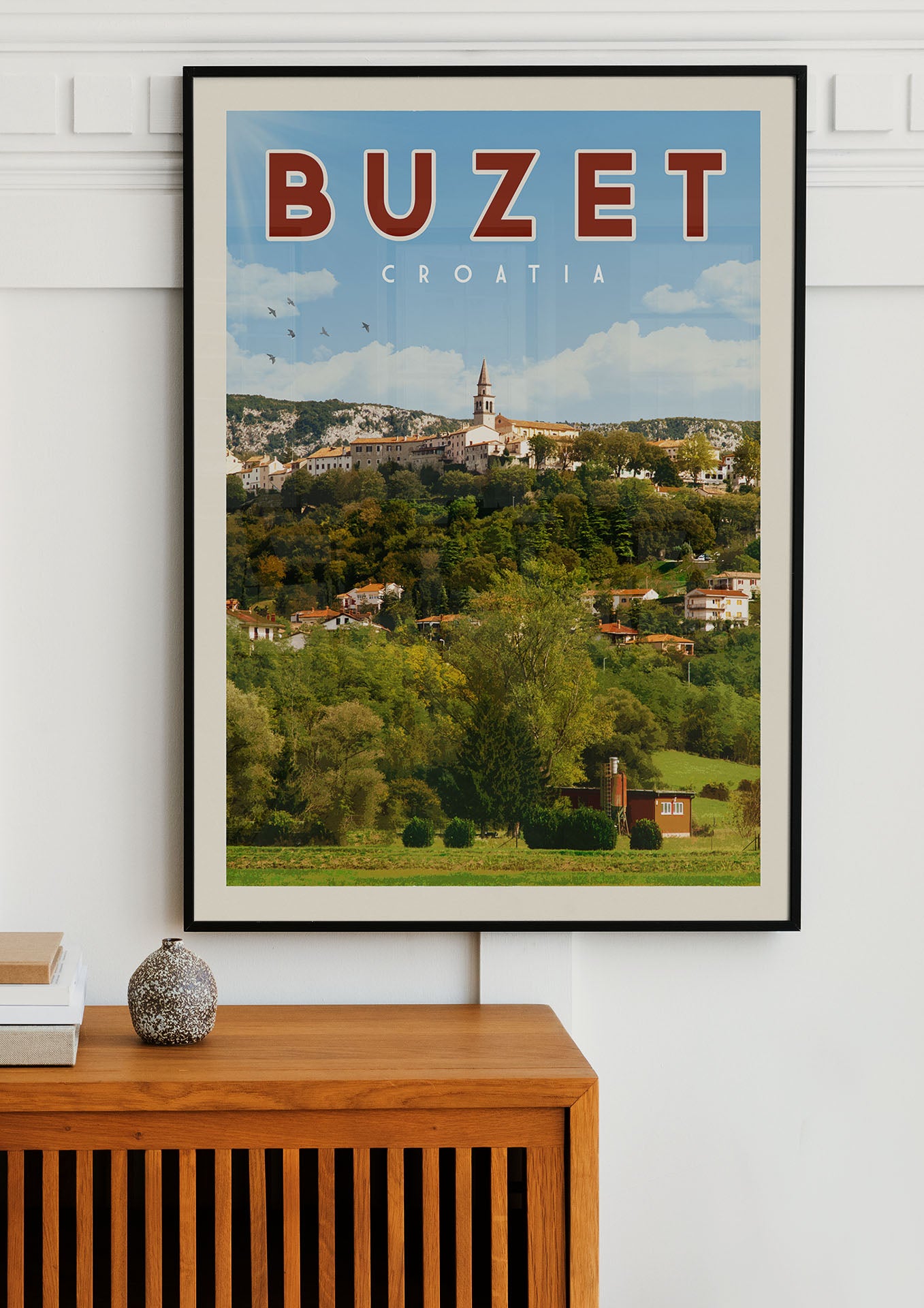 Buzet, Croatia - Vintage Travel Poster