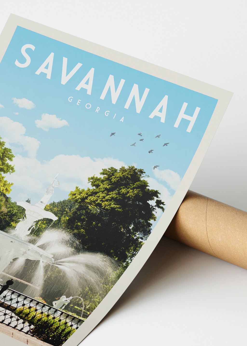 Savannah, Georgia - Vintage Travel Print