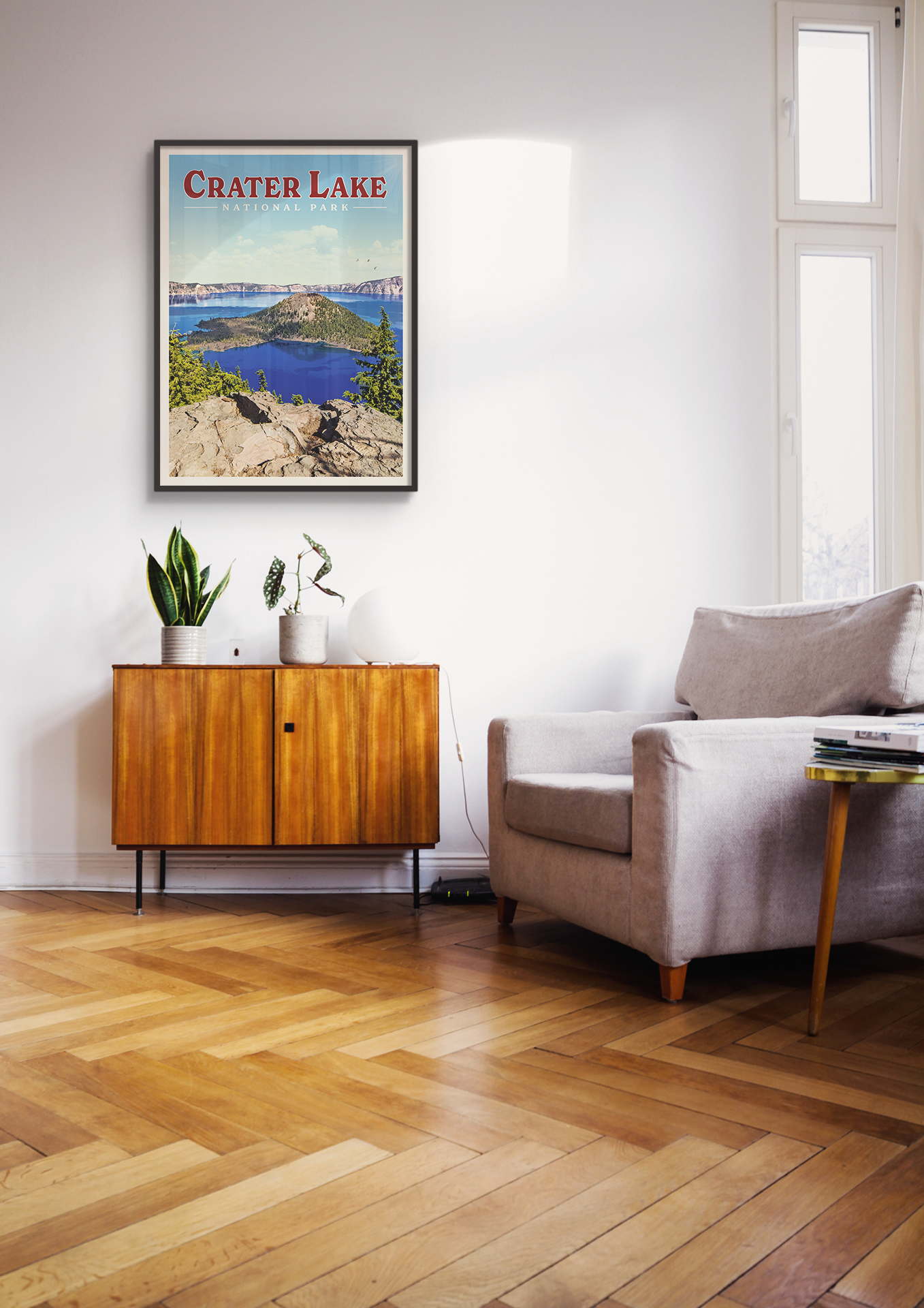 Crater Lake Vintage National Park Poster