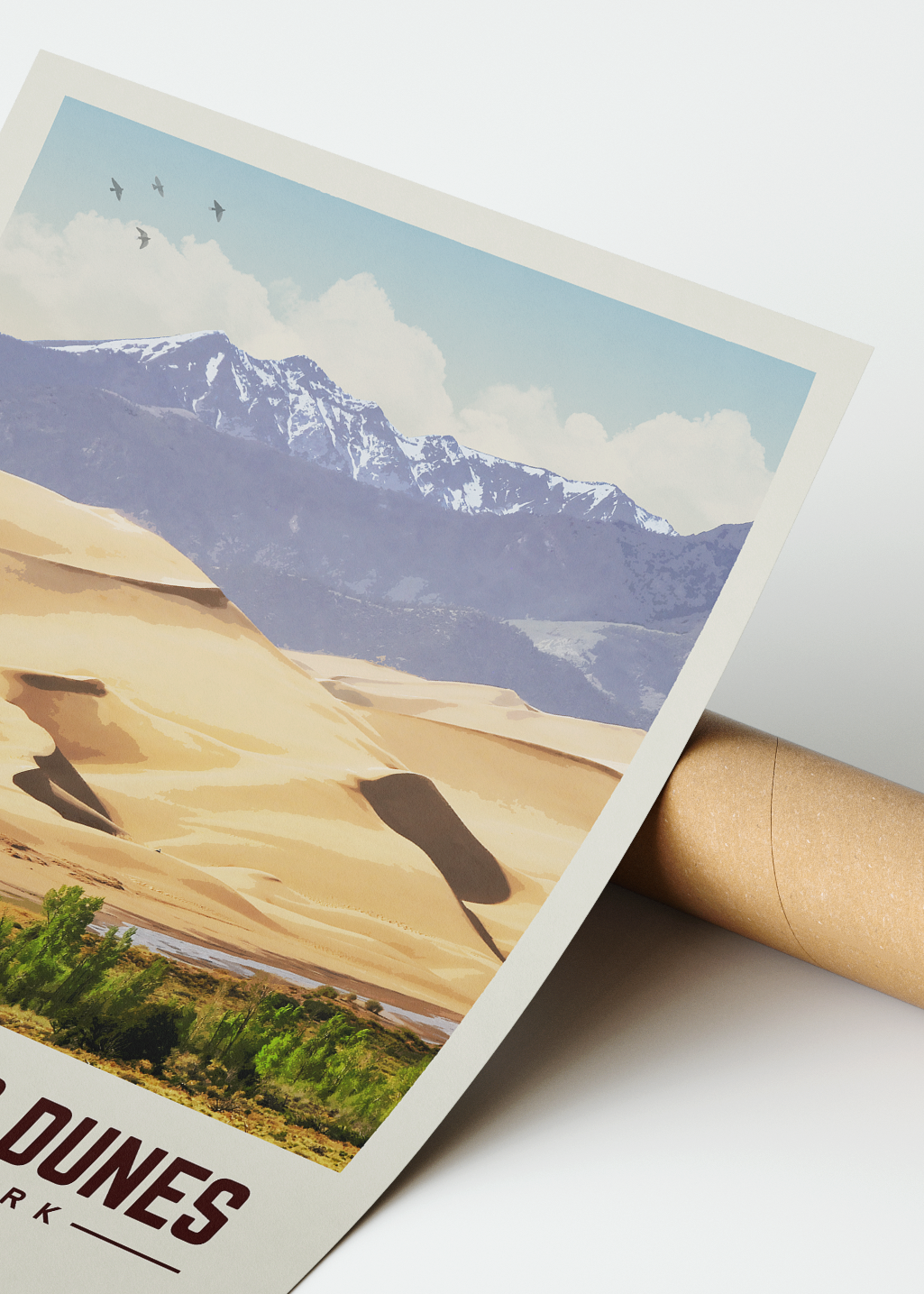 Great Sand Dunes Minimalist National Park Poster