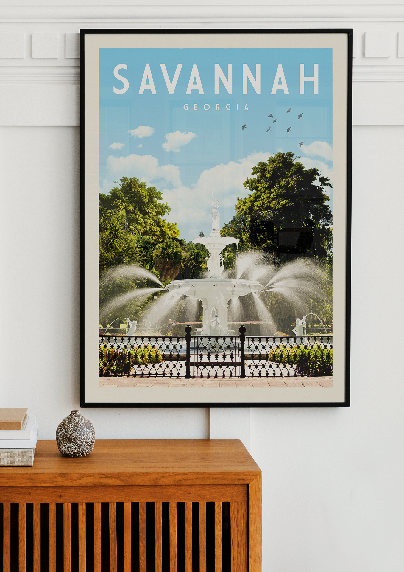 Savannah, Georgia - Vintage Travel Print