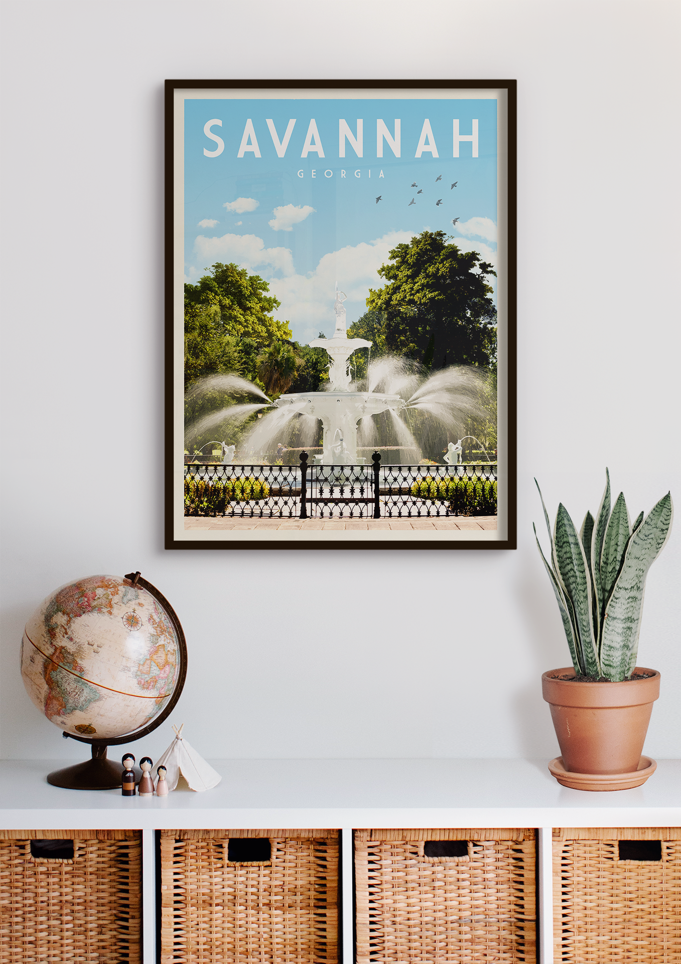 Savannah, Georgia - Vintage Travel Print