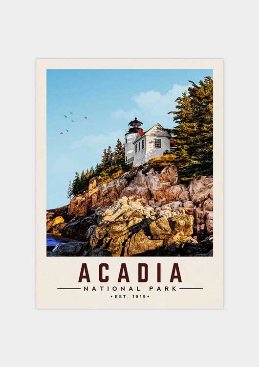 Acadia Minimalist National Park Poster | Vintaprints