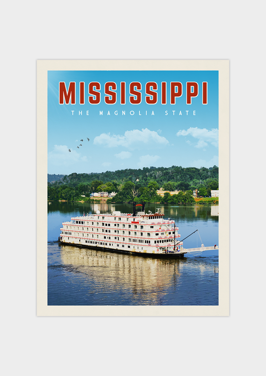 Mississippi Vintage Wall Art Travel Poster | Vintaprints