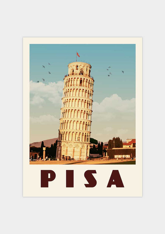 Pisa, Italy - Vintage Travel Poster