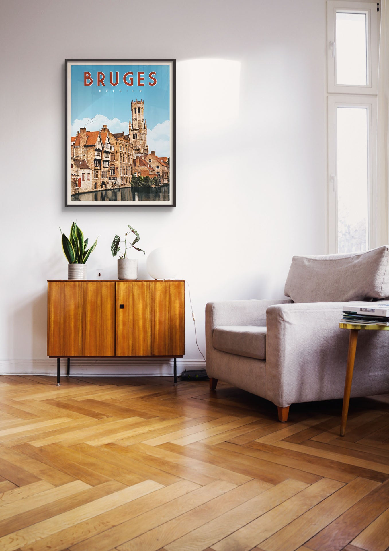 Bruges, Belgium - Vintage Travel Print - Vintaprints