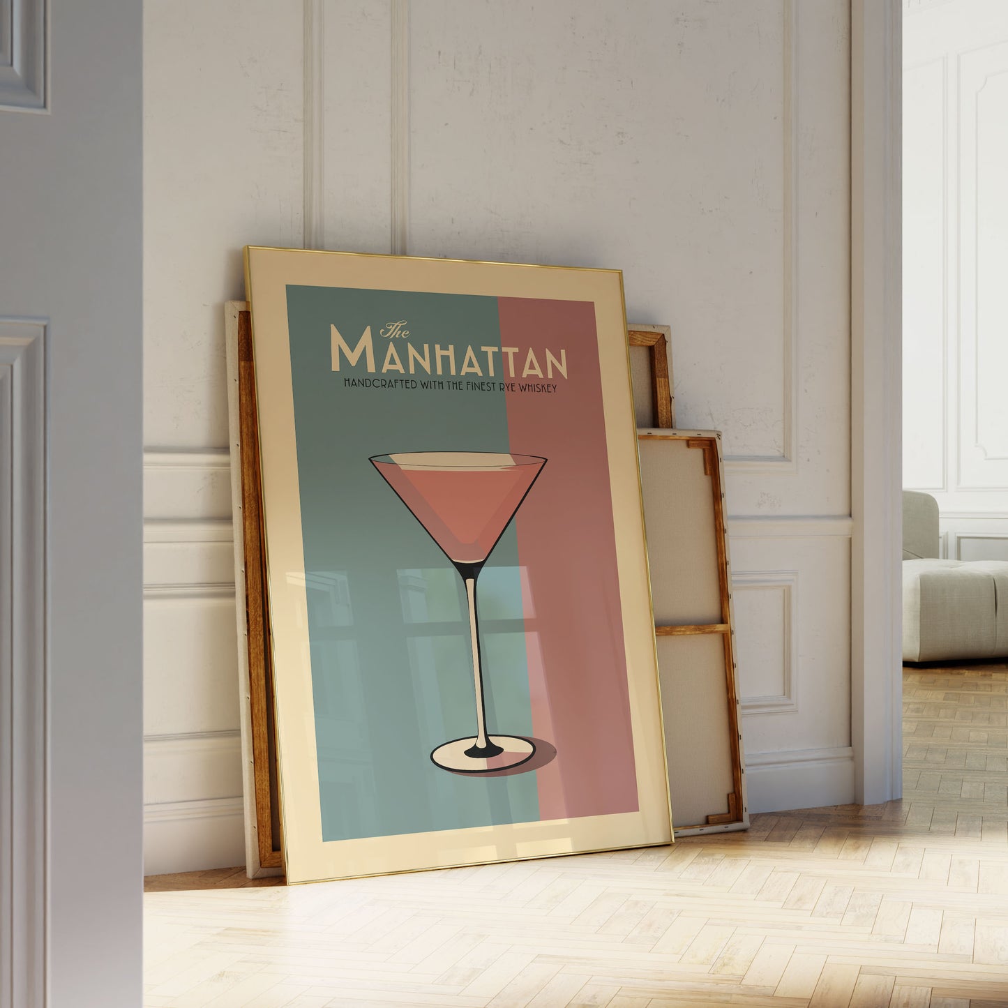 Manhattan - Vintage Cocktail Poster