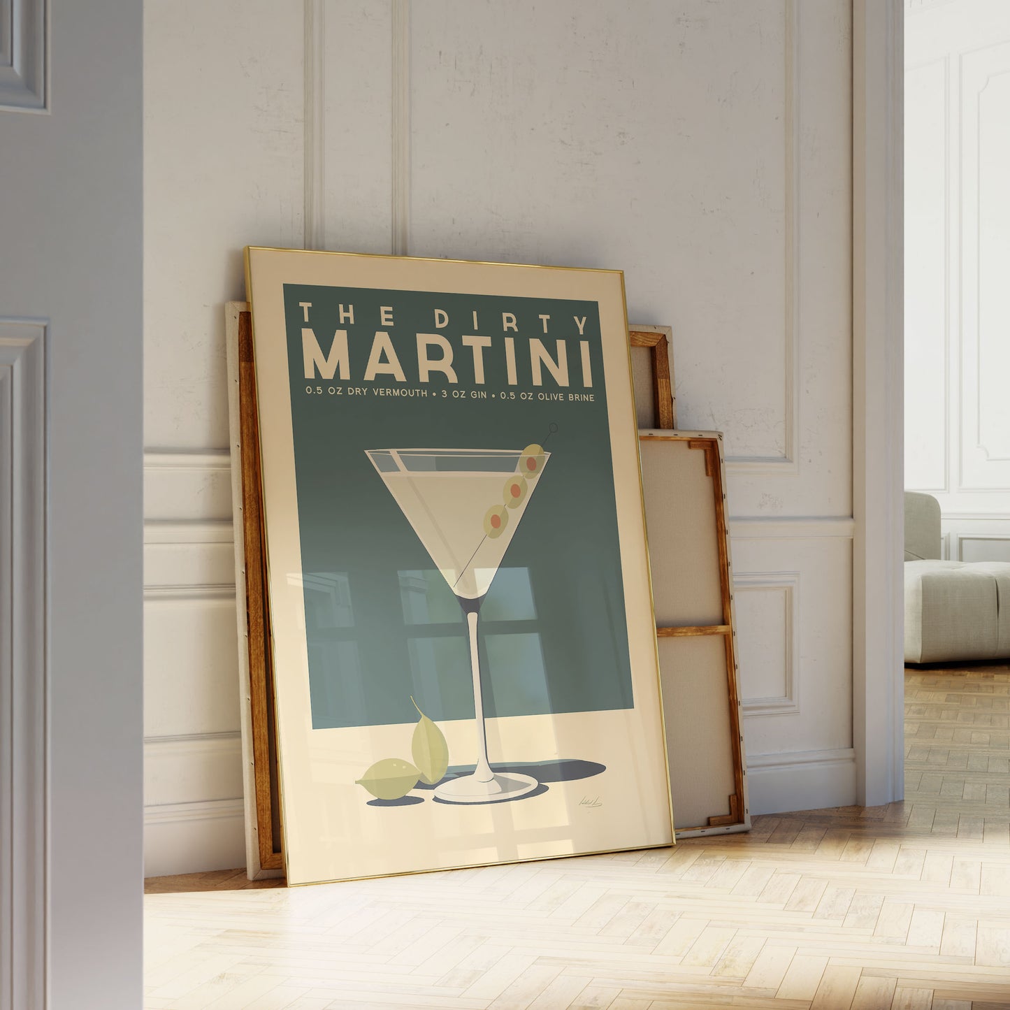 Dirty Martini - Vintage Cocktail Bar Art