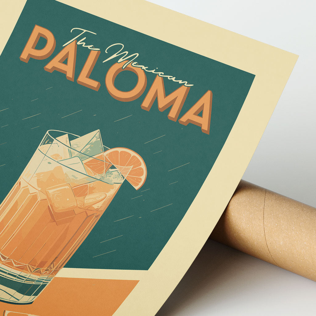 Paloma - Vintage Cocktail Poster
