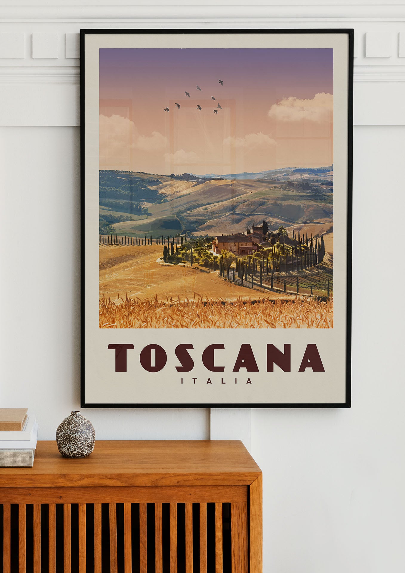 Tuscany, Italy - Vintage Travel Poster