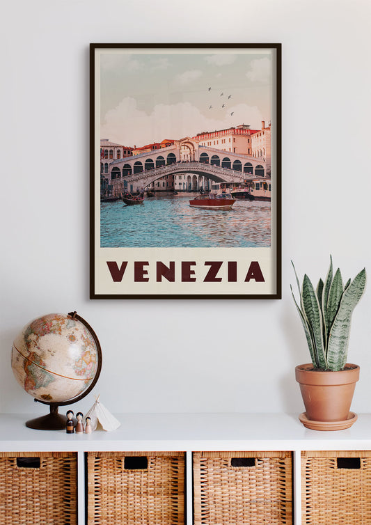 Venice, Italy - Vintage Travel Poster