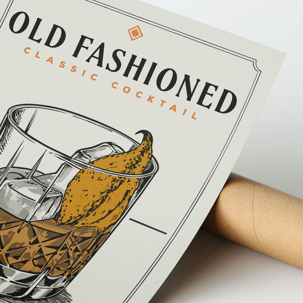 Old Fashioned - Minimalist Cocktail Poster