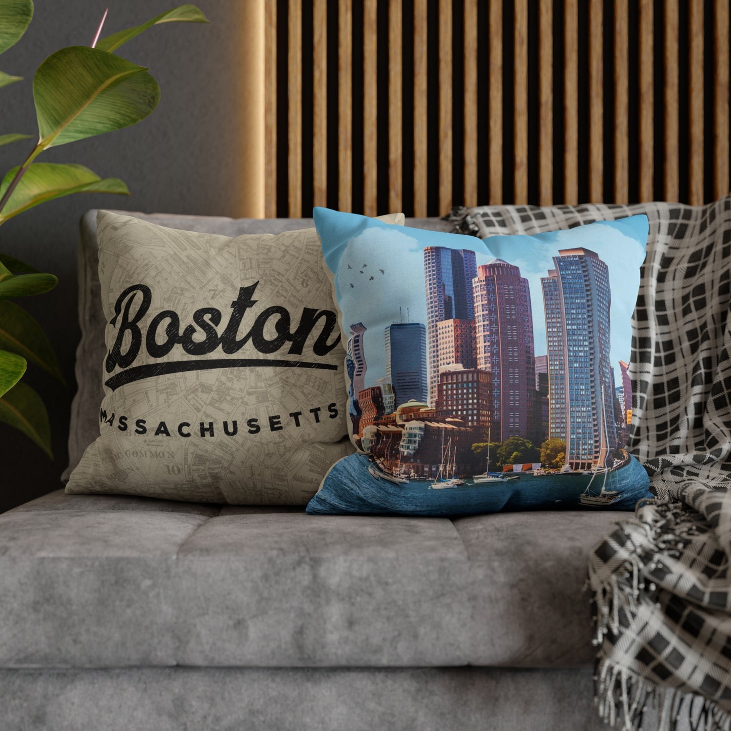 Boston Massachusetts Throw Pillow