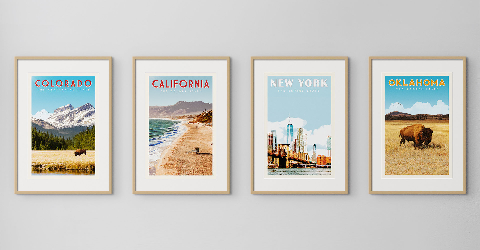 US State Vintage Travel Posters