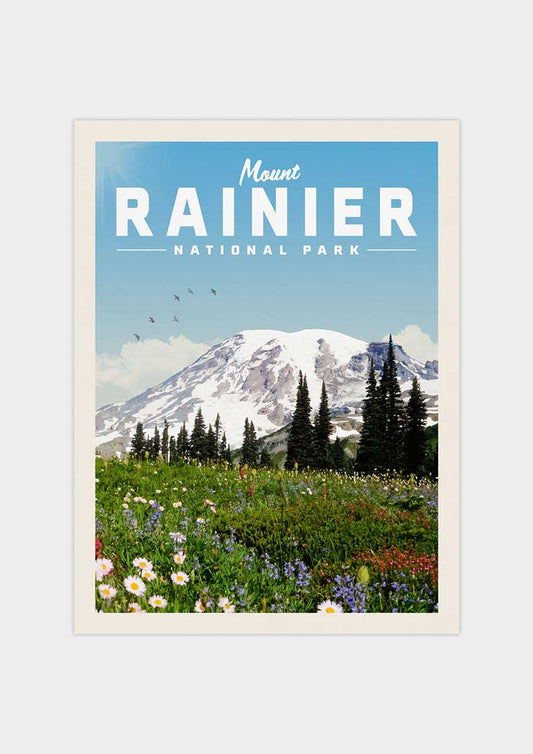 Mount Rainier Vintage National Park Poster | Vintaprints