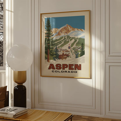 a poster hangs on the wall of a living room