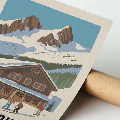 a picture of a ski lodge in the mountains